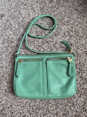 WOMENS FOSSIL LEATHER CROSS-BODY BAG PURSE